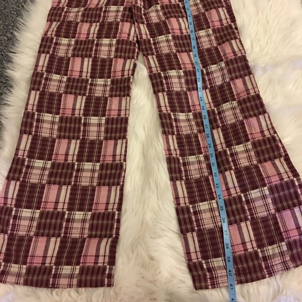NEW | Girls | plaid pants | burgundy & pink - Picture 7 of 8